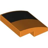 Brick Curved 2 x 2 x 2/3 with Black Triangle Print / Orange