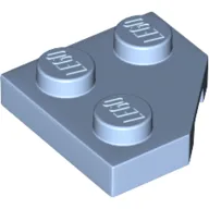 Wedge Plate 2 x 2 Cut Corner / Bright Light Blue