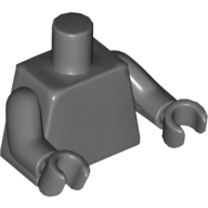 Lego Torso, Dark Bluish Gray Arms and Hands [Plain] / Dark Bluish Gray