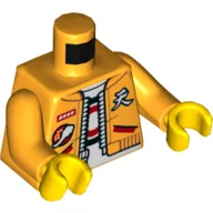 Torso Jacket with Patches, White Shirt, Bright Light Orange Arms, Yellow Hands / Bright Light Orange