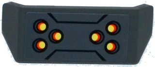 Lego Vehicle, Spoiler with Bar Handle with Black Lines, Yellow and Orange Dots Pattern (Sticker) - Set 70312