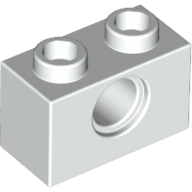 Lego Technic Brick 1 x 2 [1 Pin Hole] / White