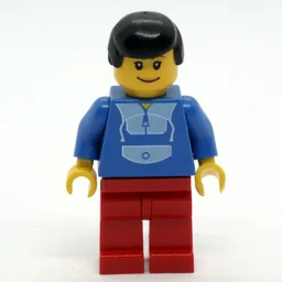 Blue Torso, Red Legs, Black Hair