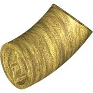 Brick Round 2 x 2 D. Tube with 45° Elbow and Axle Holes (Crossholes) at Each End [LONG] / Pearl Gold