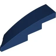 Brick Wedged, Curved 1 x 4 with Stud Notch Right / Dark Blue