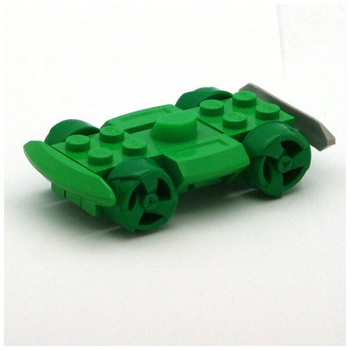 Lego Vehicle Base 4 x 6 Racer Base with Green Wheels / Bright Green