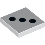 Tile 2 x 2 with 3 Black Dots Print / White