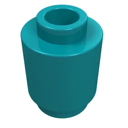 Brick Round 1 x 1 Open Stud / Dark Turquoise
