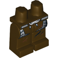 Lego Hips and Dark Brown Legs with Spiked Armor and Skull Belt Print / Dark Brown