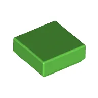 Tile 1 x 1 with Groove / Bright Green
