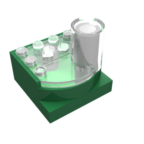 Lego Technic Capacitor with Clear Top / Green