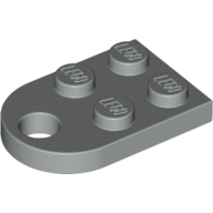 Lego Plate Special 3 x 2 with Rounded End, Hole / Light Gray