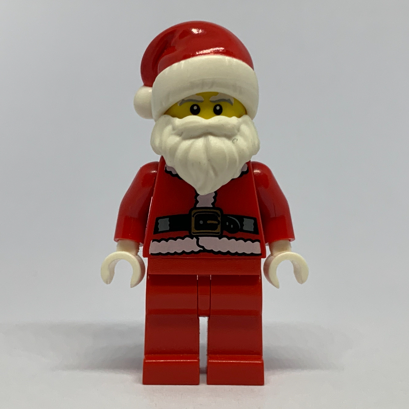 Lego Santa, Coat and Belt, Plain Red Legs, Santa Hat (3626b Head) (CMF)