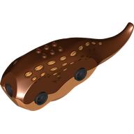 Lego Animal Body Part, Dinosaur, Triceratops Body with Reddish Brown Top with Nougat Print / Reddish Brown