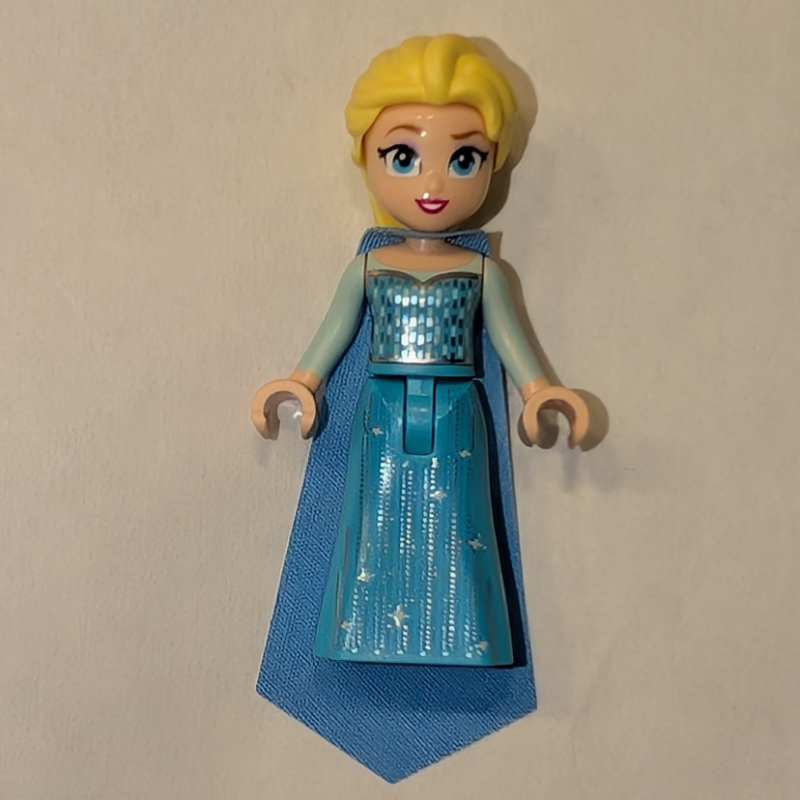 Lego Elsa, Medium Azure Dress, Cape, Big Eyes
