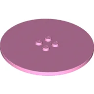 Plate Special Round 8 x 8 with 2 x 2 Center Studs with Groove / Bright Pink