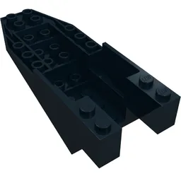 Brick Wedged, Sloped Inverted 11 x 4 x 2 2/3 Cockpit / Black