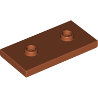 Lego Plate Special 2 x 4 with Groove and Two Center Studs (Jumper) / Dark Orange