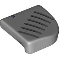 Brick Round, Curved 4 x 4, No Studs with 'B', Dark Bluish Grey Vents Print / Light Bluish Gray