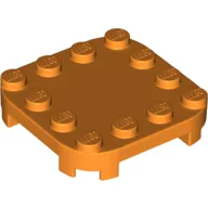 Plate Round Corners 4 x 4 x 2/3 Circle with Reduced Knobs / Orange