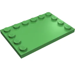 Plate Special 4 x 6, Studs on 3 Edges / Bright Green