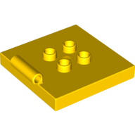 Lego Duplo Plate 4 x 4 with 4 Center Studs and Hinge / Yellow