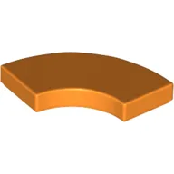 Tile 2 x 2 Curved, Macaroni / Orange