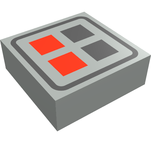 Lego Tile 1 x 1 with Red and Black Buttons Print / Light Gray