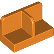 Lego Panel 1 x 2 x 1 with Rounded Corners and Central Divider / Orange