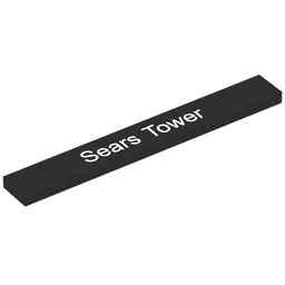 Tile 1 x 8 with 'Sears Tower' Print / Black