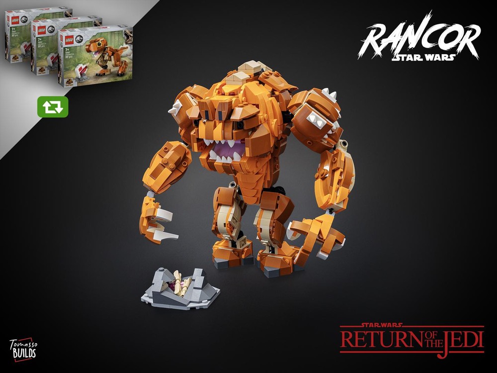 Lego Rancor from 3X 76967 Little Eatie T-Rex