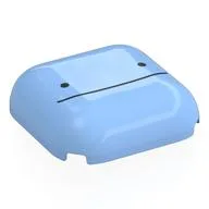 Brick Round, Curved 4 x 4, Black Line and 2 Dots, Ditto Face Print / Bright Light Blue