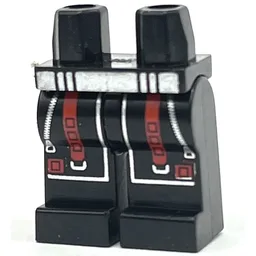 Hips and Black Legs with Silver Zippers and Red Straps Print / Black