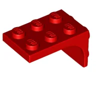 Bracket 2 x 3 - 2 x 2, Curved Sides / Red
