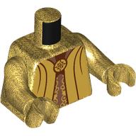 Lego Torso, Robe, Metal Red Under Robe, Gold Decorations print, Pearl Gold Arms and Hands / Pearl Gold