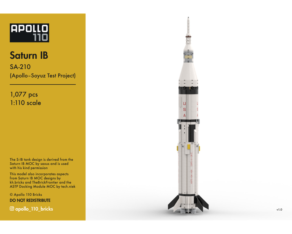 Lego Saturn IB – Apollo-Soyuz Test Project [1:110 scale]