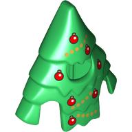 Lego Costume Tree with Red Christmas Balls, Gold Streamers print / Green