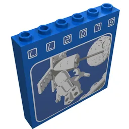 Brick 1 x 6 x 5 with LL2079 Floating Astronaut Print / Blue