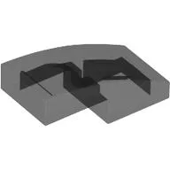 Brick Curved 2 x 1 No Studs [1/2 Bow] / Trans-Black