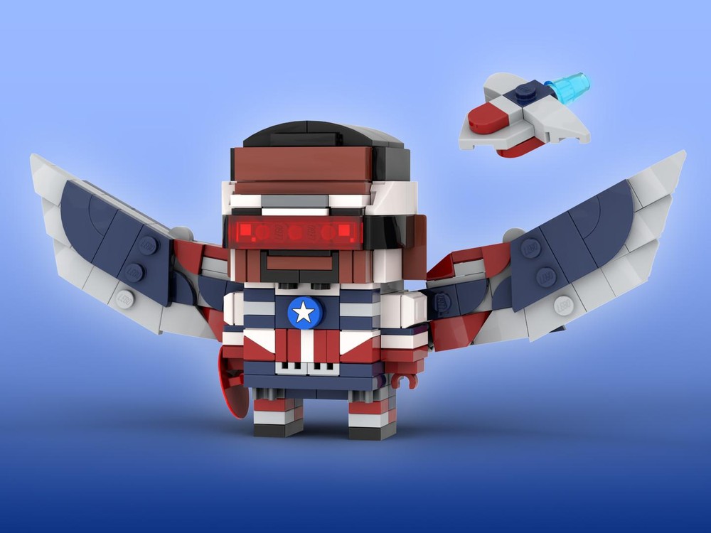 Lego Captain America (Sam Wilson) Brickheadz LEGO MOC - Marvel Studios The Falcon and The Winter Soldier