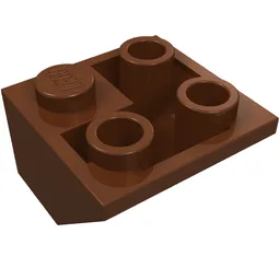 Brick Sloped Inverted 45° 2 x 2 Double Convex / Reddish Brown