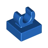 Tile Special 1 x 1 with Clip with Rounded Edges / Blue