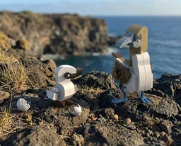Blue-footed booby with flea (sula nebouxii)
