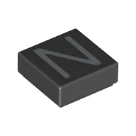 Tile 1 x 1 with letter Capital N Print