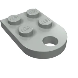 Plate Special 3 x 2 with Rounded End, Hole / Light Gray