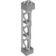 Lego Support 2 x 2 x 10 Girder Triangular Vertical - Type 4 - 3 Posts, 3 Sections / Light Bluish Gray