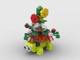 Little turtle with flower