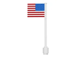 Flag on Flagpole, Straight with United States Pattern (Stickers)