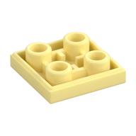 Lego Tile Special 2 x 2 Inverted / Bright Light Yellow