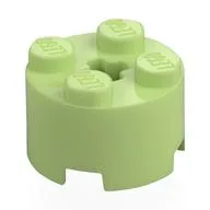 Brick Round 2 x 2 with Axle Hole / Yellowish Green